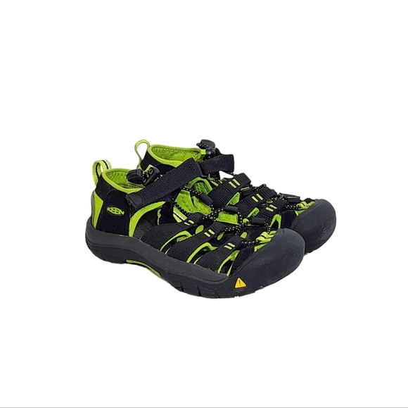 Keen Kids Newport H2 Little Boys Hiking Sandals In Black and Lime Size 1 Y